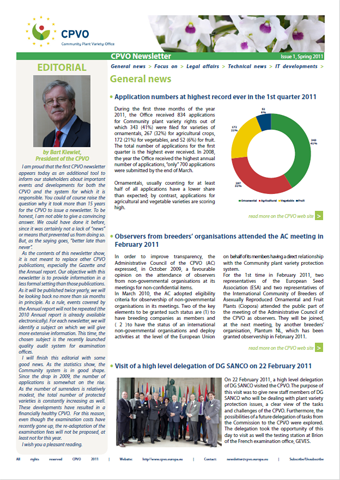 CPVO Newsletter 01 cover page